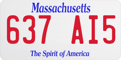 MA license plate 637AI5