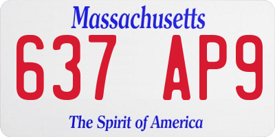 MA license plate 637AP9