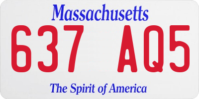 MA license plate 637AQ5