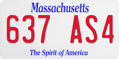 MA license plate 637AS4