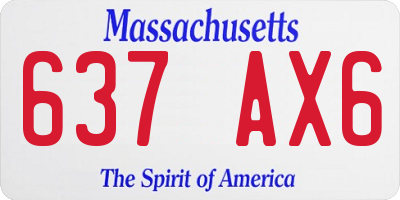 MA license plate 637AX6