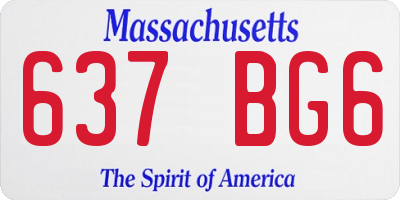 MA license plate 637BG6