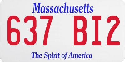 MA license plate 637BI2