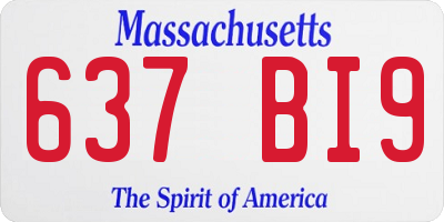 MA license plate 637BI9
