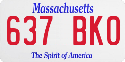 MA license plate 637BK0