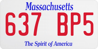 MA license plate 637BP5