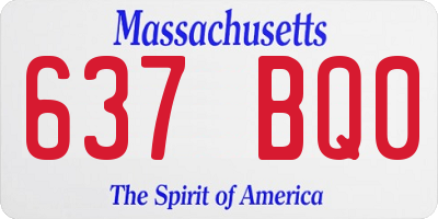 MA license plate 637BQ0