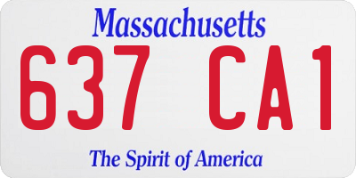 MA license plate 637CA1