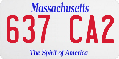 MA license plate 637CA2