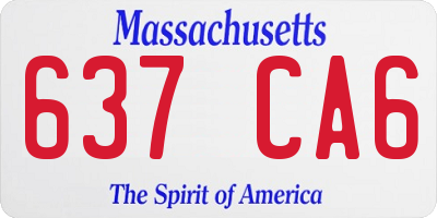 MA license plate 637CA6