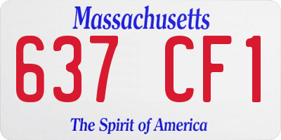 MA license plate 637CF1