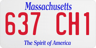 MA license plate 637CH1