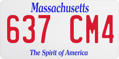 MA license plate 637CM4