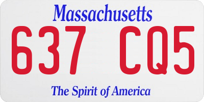 MA license plate 637CQ5
