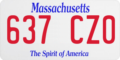 MA license plate 637CZ0