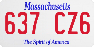 MA license plate 637CZ6