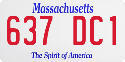 MA license plate 637DC1