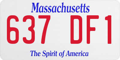 MA license plate 637DF1