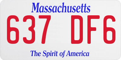 MA license plate 637DF6