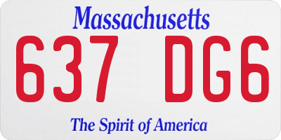 MA license plate 637DG6