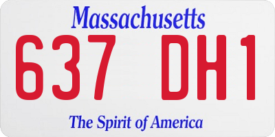 MA license plate 637DH1