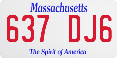 MA license plate 637DJ6