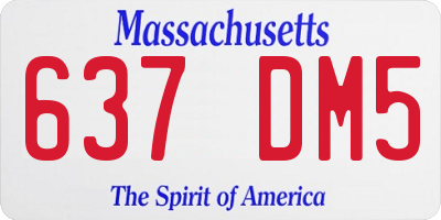 MA license plate 637DM5