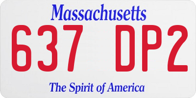 MA license plate 637DP2