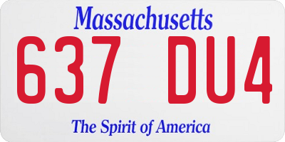 MA license plate 637DU4