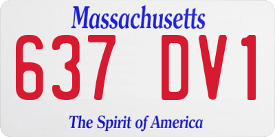MA license plate 637DV1
