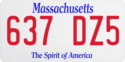 MA license plate 637DZ5
