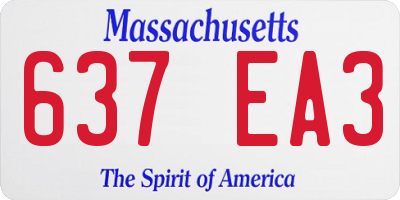 MA license plate 637EA3