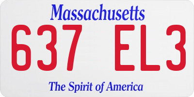 MA license plate 637EL3