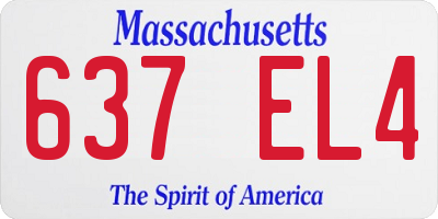 MA license plate 637EL4