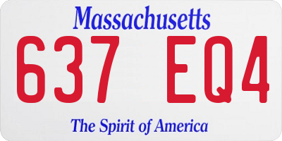 MA license plate 637EQ4