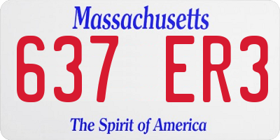 MA license plate 637ER3