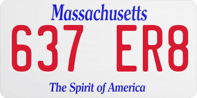 MA license plate 637ER8