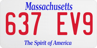 MA license plate 637EV9