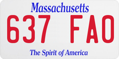MA license plate 637FA0