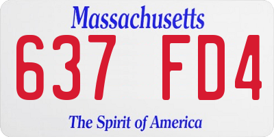 MA license plate 637FD4