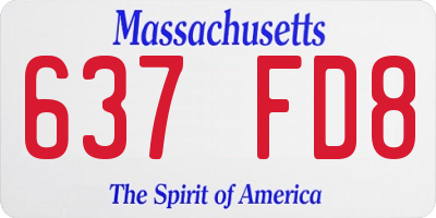 MA license plate 637FD8