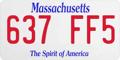 MA license plate 637FF5