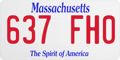 MA license plate 637FH0