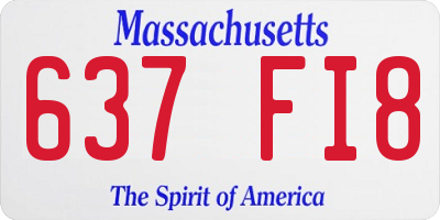 MA license plate 637FI8