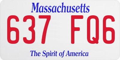 MA license plate 637FQ6
