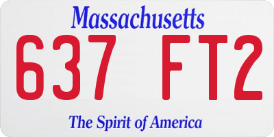 MA license plate 637FT2