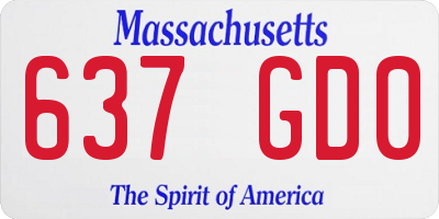 MA license plate 637GD0