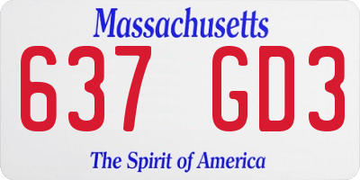 MA license plate 637GD3