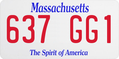 MA license plate 637GG1