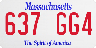 MA license plate 637GG4